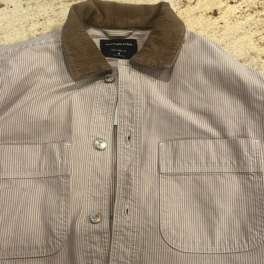 Railroad Stripe Shirt Jacket (Shacket)